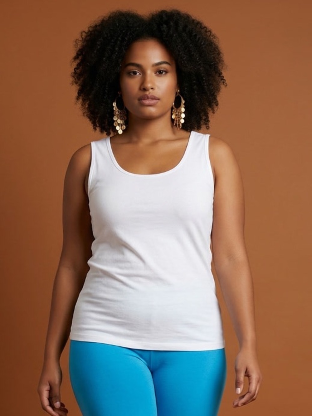 NWT Susan Graver Women’s Plus Size White Square Neck Tank Top - Size 4XL